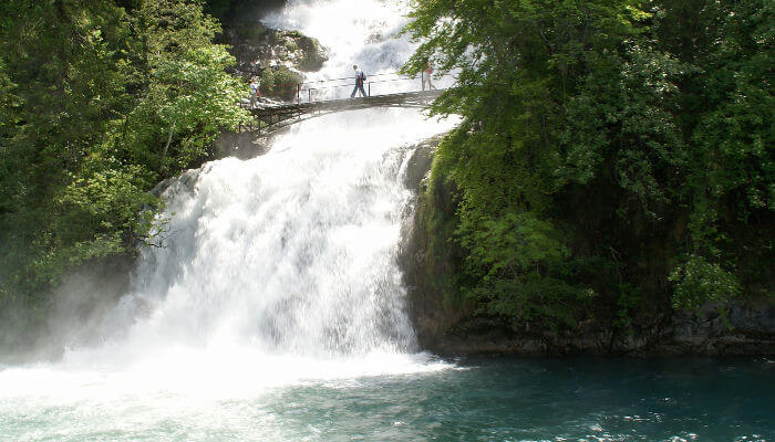 Grosser Wasserfall zwischen Bäumen