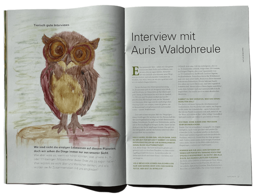Doppelseite aus NATURZYT Magazin Interview Maerz 2026